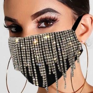 Tassel Design Pitch-black Face Mask